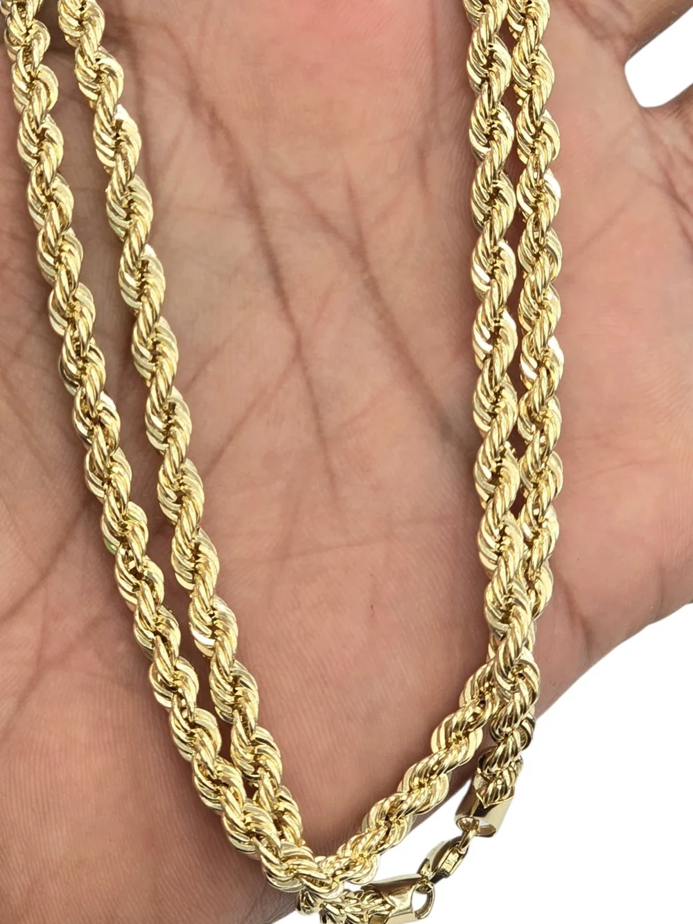 14k Real Gold Rope Chain 5mm 22 Inches
